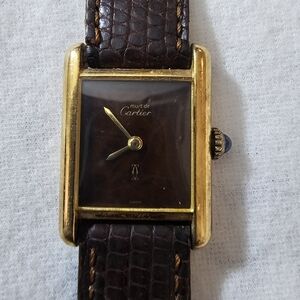 Cartier Gold and Brown Watch